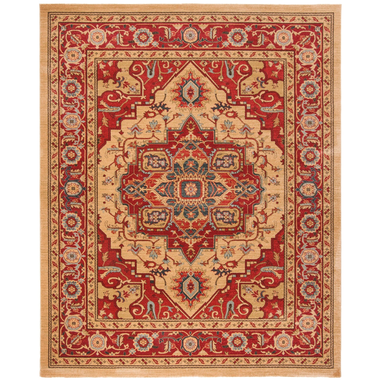 Tapis SAFAVIEH Mahal Beverley Traditionnel Grandeur Rouge/Naturel