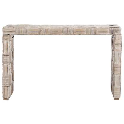 Console en rotin Mindel SAFAVIEH - 51 cm (L) x 14 cm (P) x 32 cm (H)