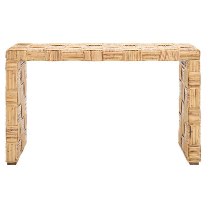 Console en rotin Mindel SAFAVIEH - 51 cm (L) x 14 cm (P) x 32 cm (H)