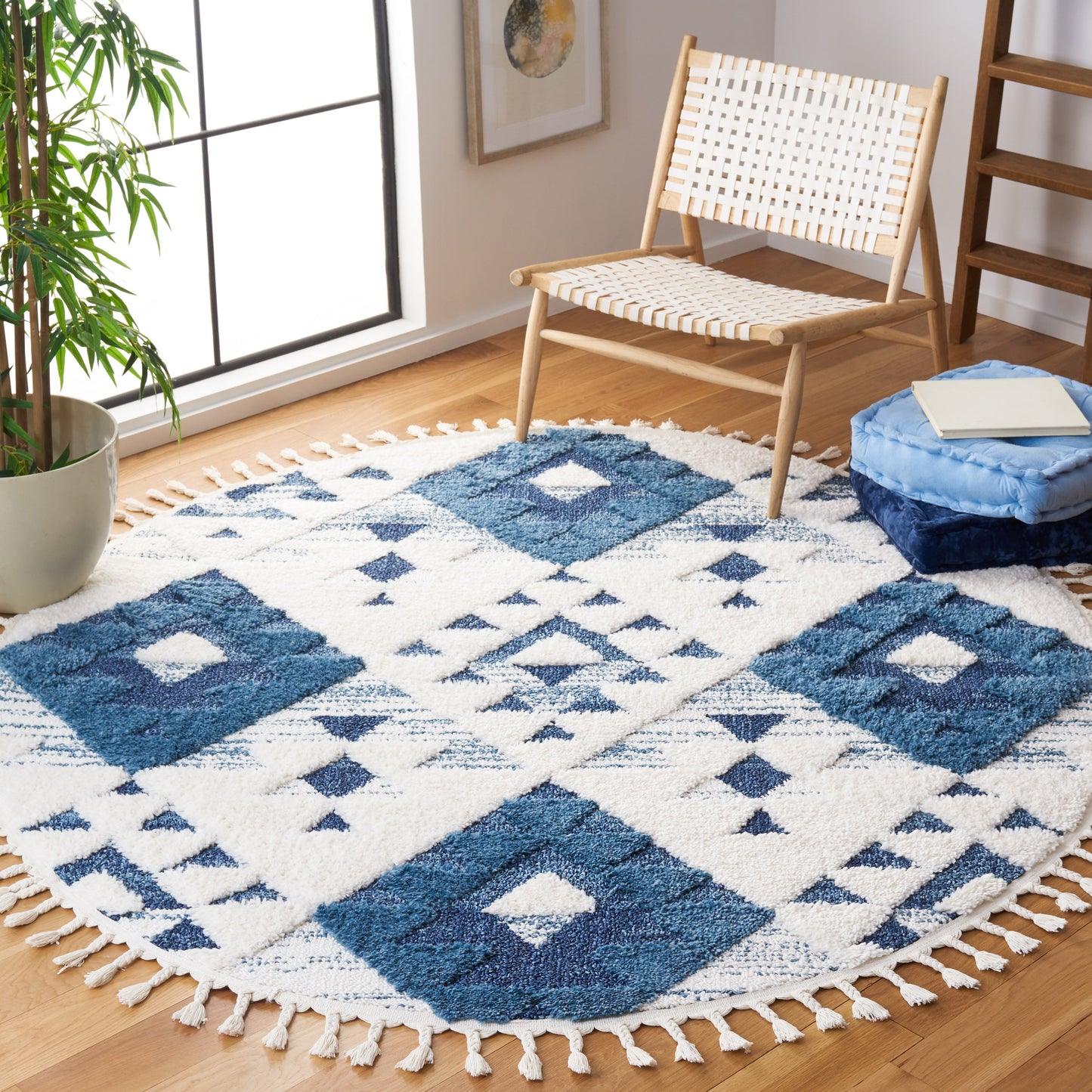 Tapis SAFAVIEH marocain à franges et poils longs Delores, épaisseur 5 cm