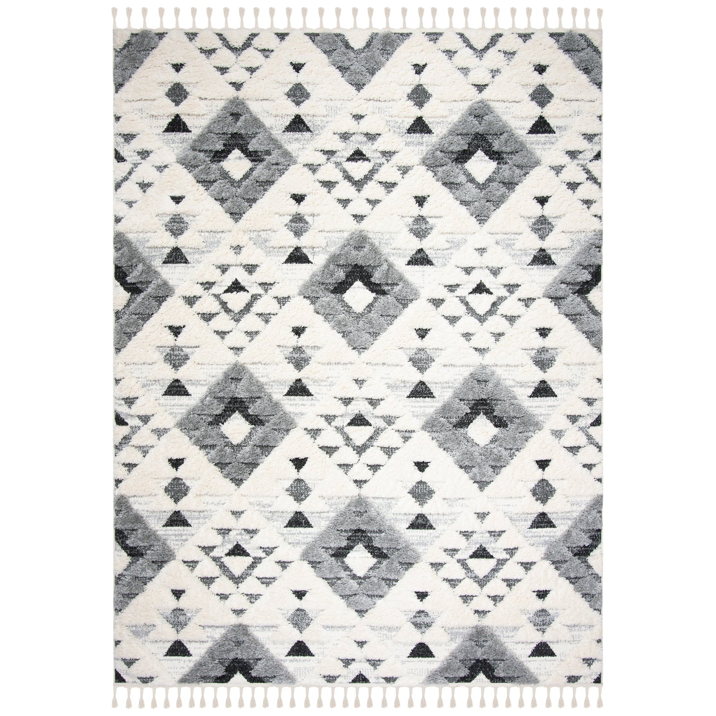 Tapis SAFAVIEH marocain à franges et poils longs Delores, épaisseur 5 cm