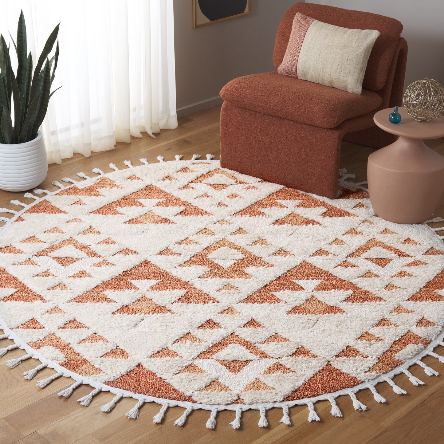 Tapis SAFAVIEH marocain à franges et poils longs Delores, épaisseur 5 cm