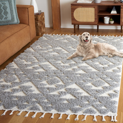 Tapis SAFAVIEH marocain à franges et poils longs Delores, épaisseur 5 cm