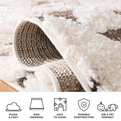 Tapis SAFAVIEH marocain à franges et poils longs Delores, épaisseur 5 cm