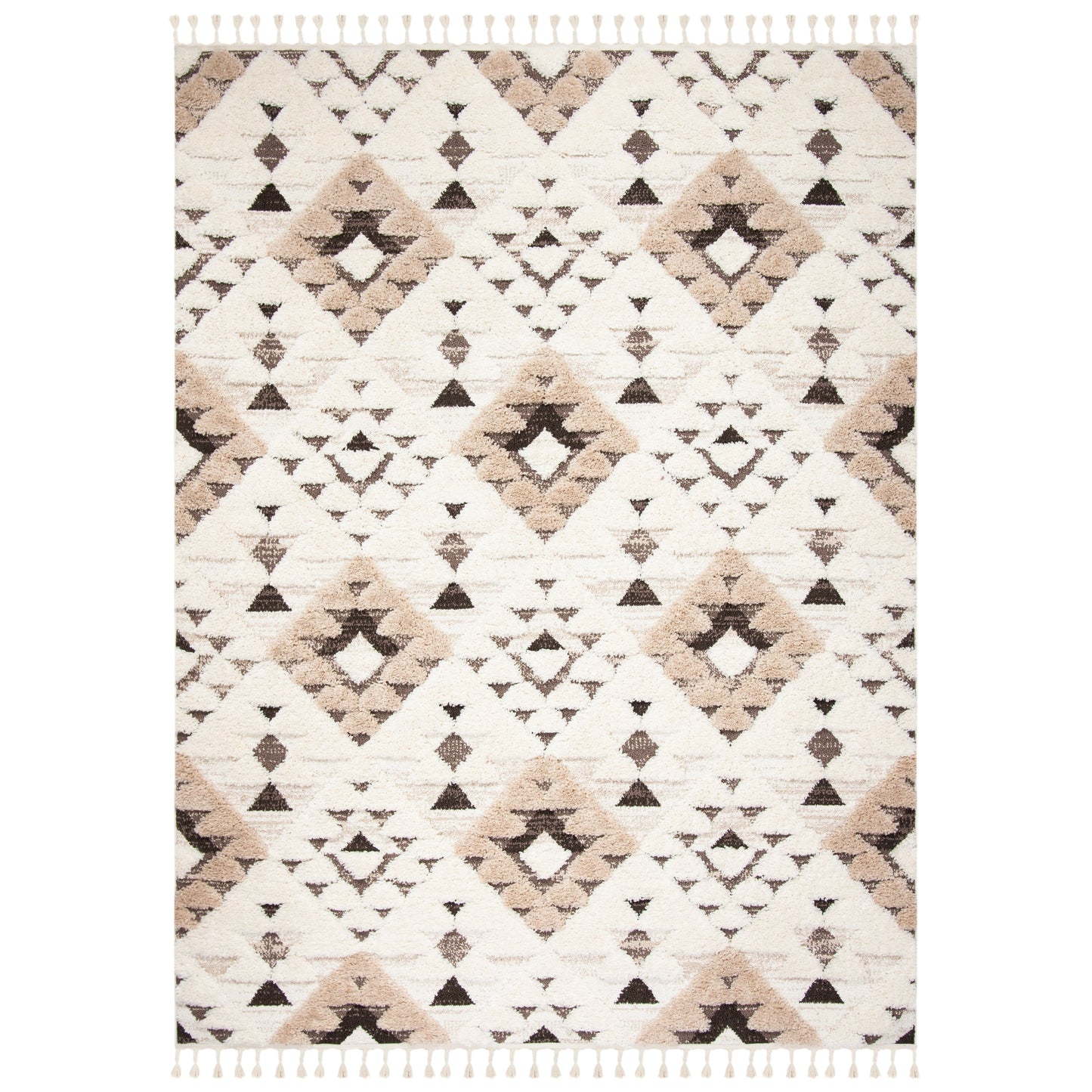 Tapis SAFAVIEH marocain à franges et poils longs Delores, épaisseur 5 cm