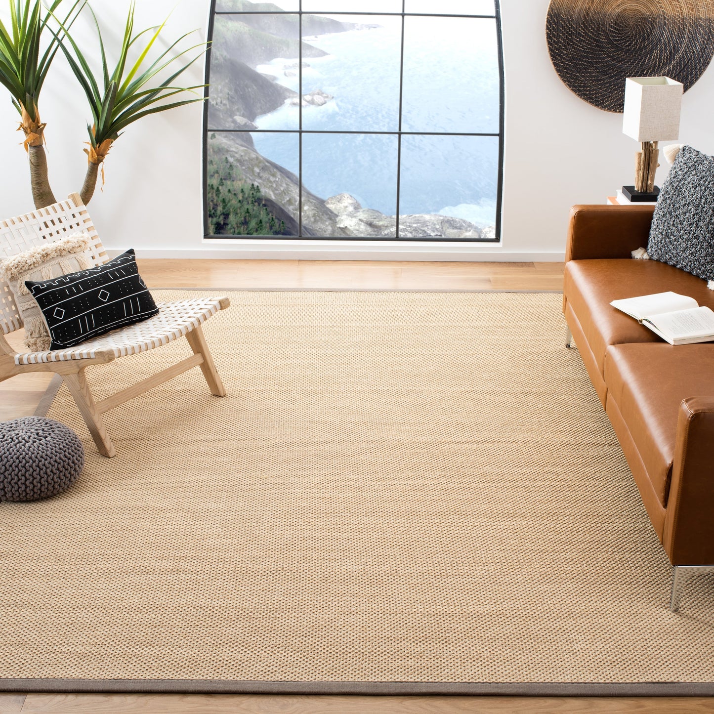 Tapis en sisal SAFAVIEH Venus en fibre naturelle, bordure décontractée