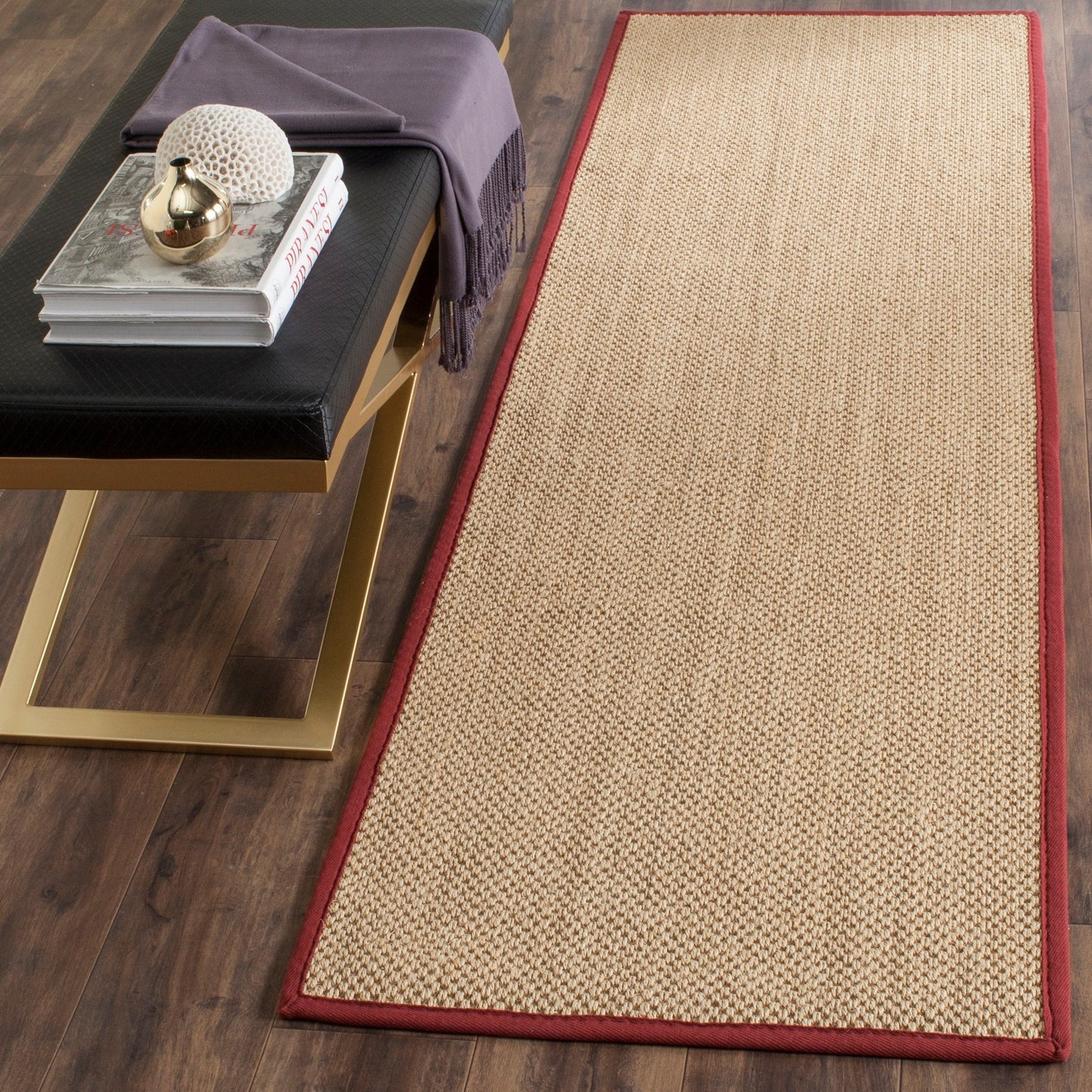 Tapis en sisal SAFAVIEH Venus en fibre naturelle, bordure décontractée