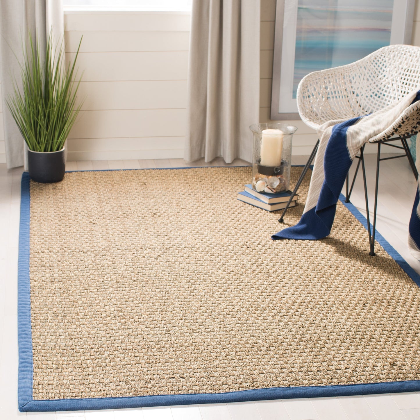 Tapis SAFAVIEH en fibres naturelles Zymryd à motif vannerie en jonc de mer