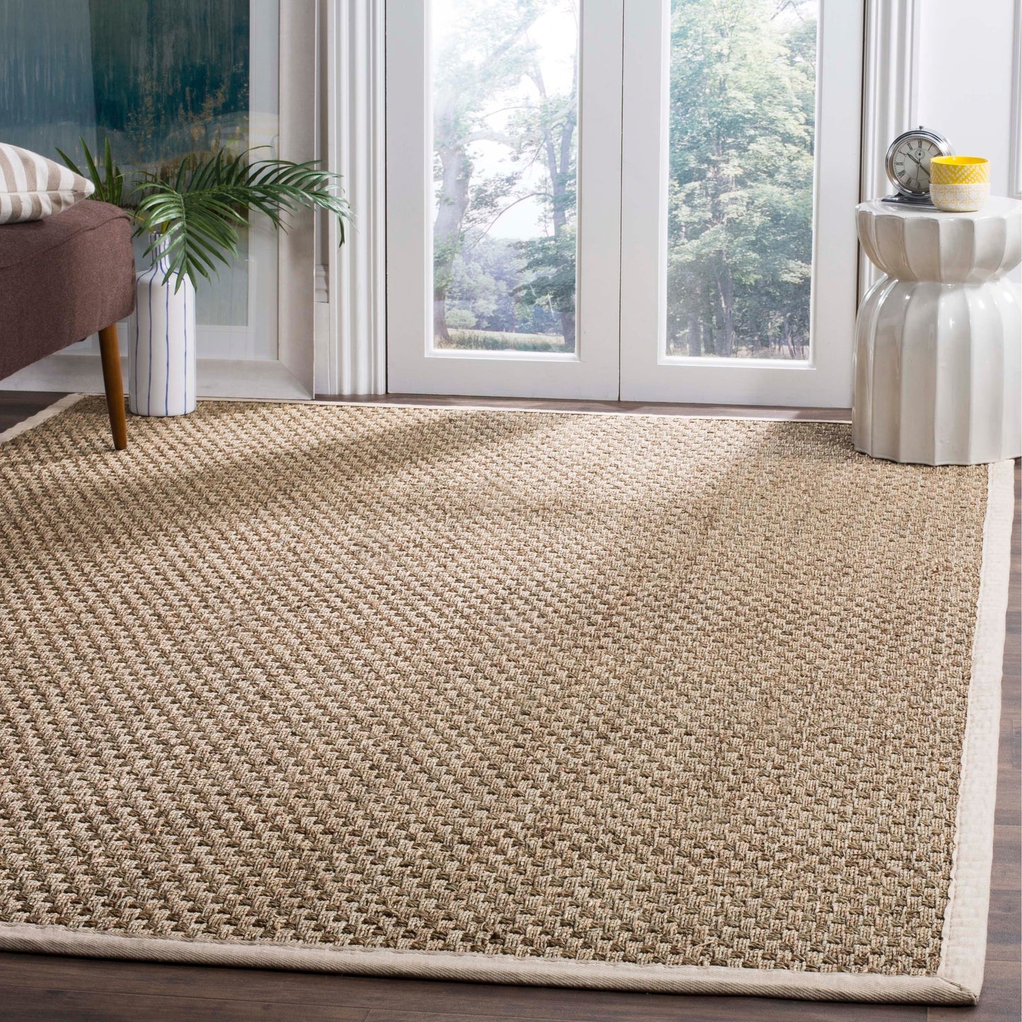 Tapis SAFAVIEH en fibres naturelles Zymryd à motif vannerie en jonc de mer