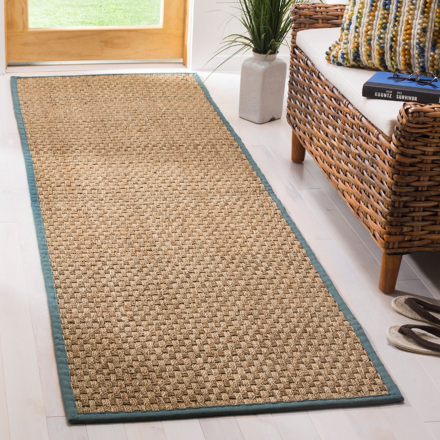 Tapis SAFAVIEH en fibres naturelles Zymryd à motif vannerie en jonc de mer