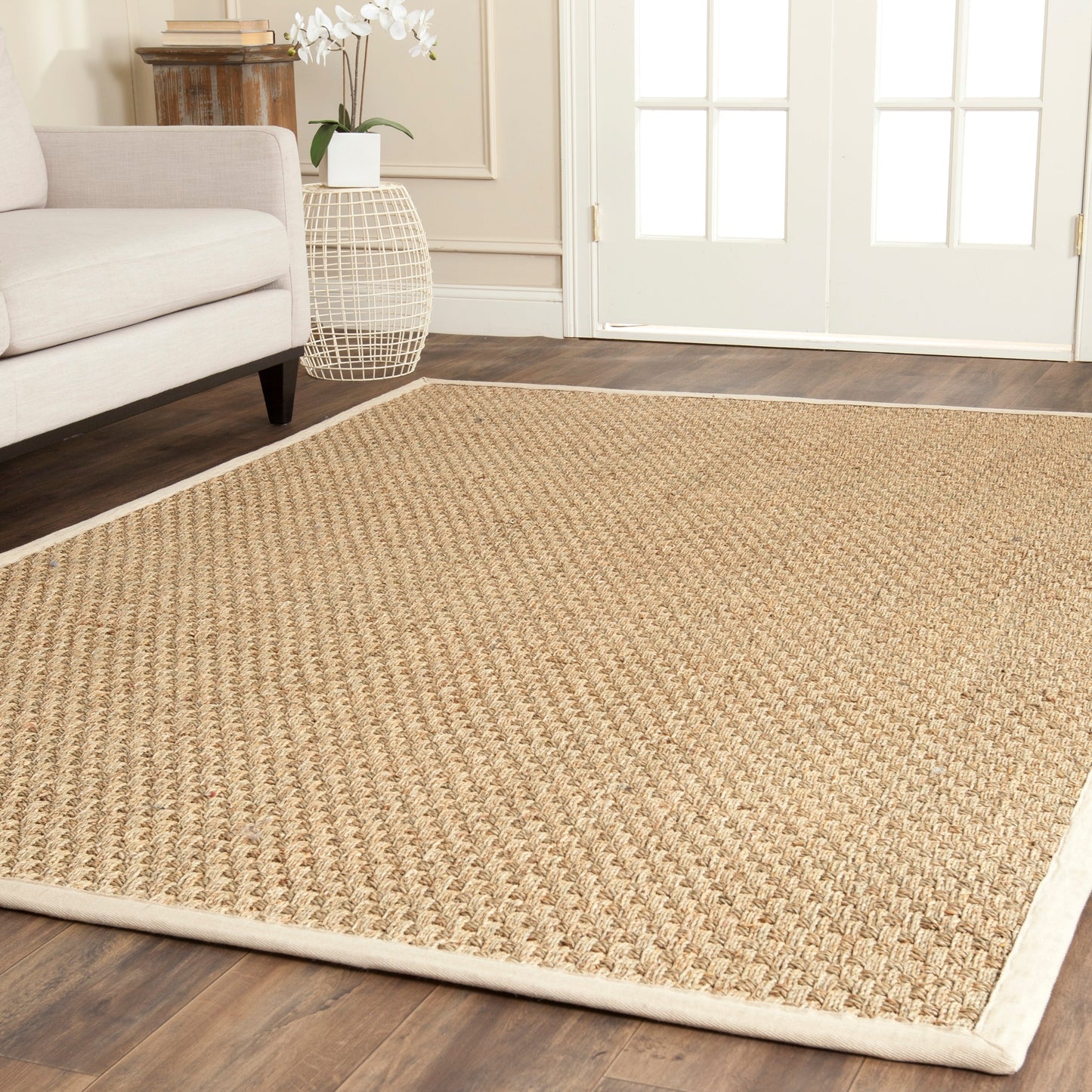 Tapis SAFAVIEH en fibres naturelles Zymryd à motif vannerie en jonc de mer