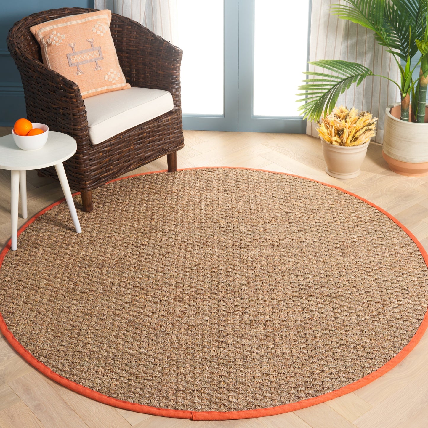 Tapis SAFAVIEH en fibres naturelles Zymryd à motif vannerie en jonc de mer