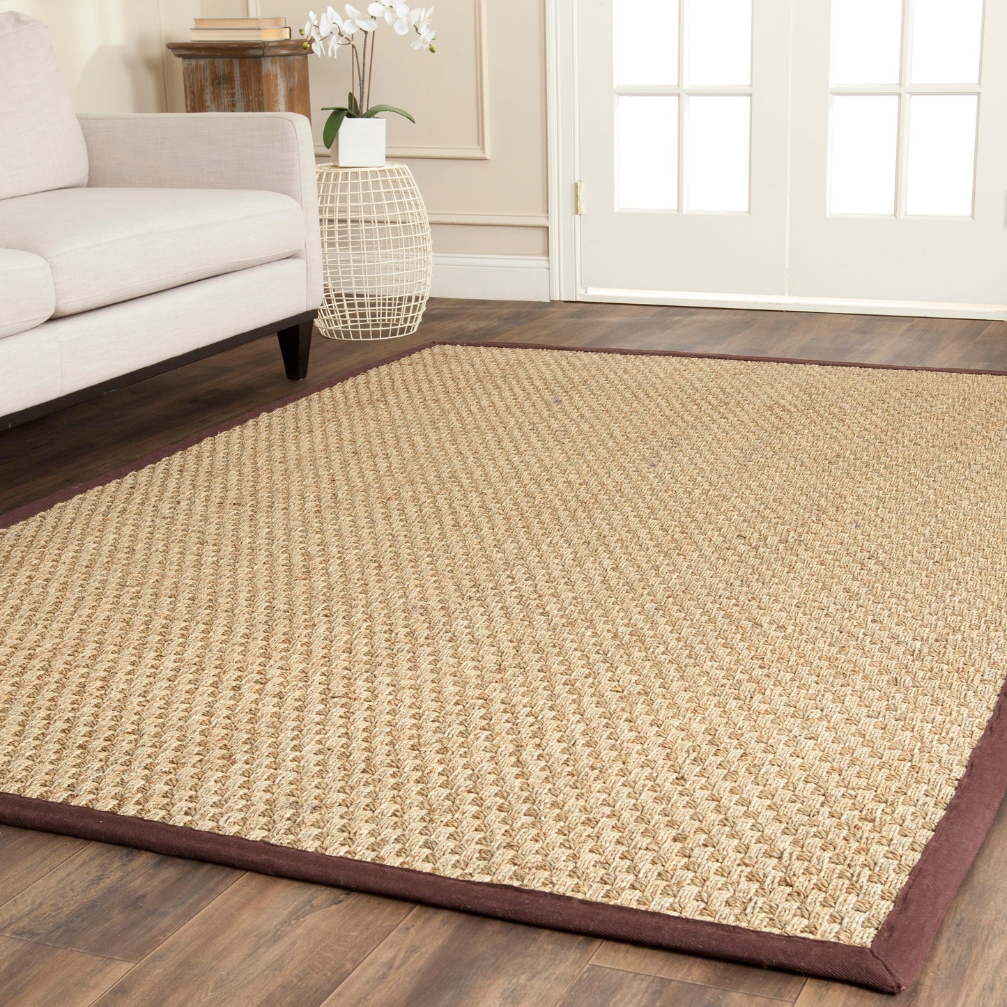Tapis SAFAVIEH en fibres naturelles Zymryd à motif vannerie en jonc de mer