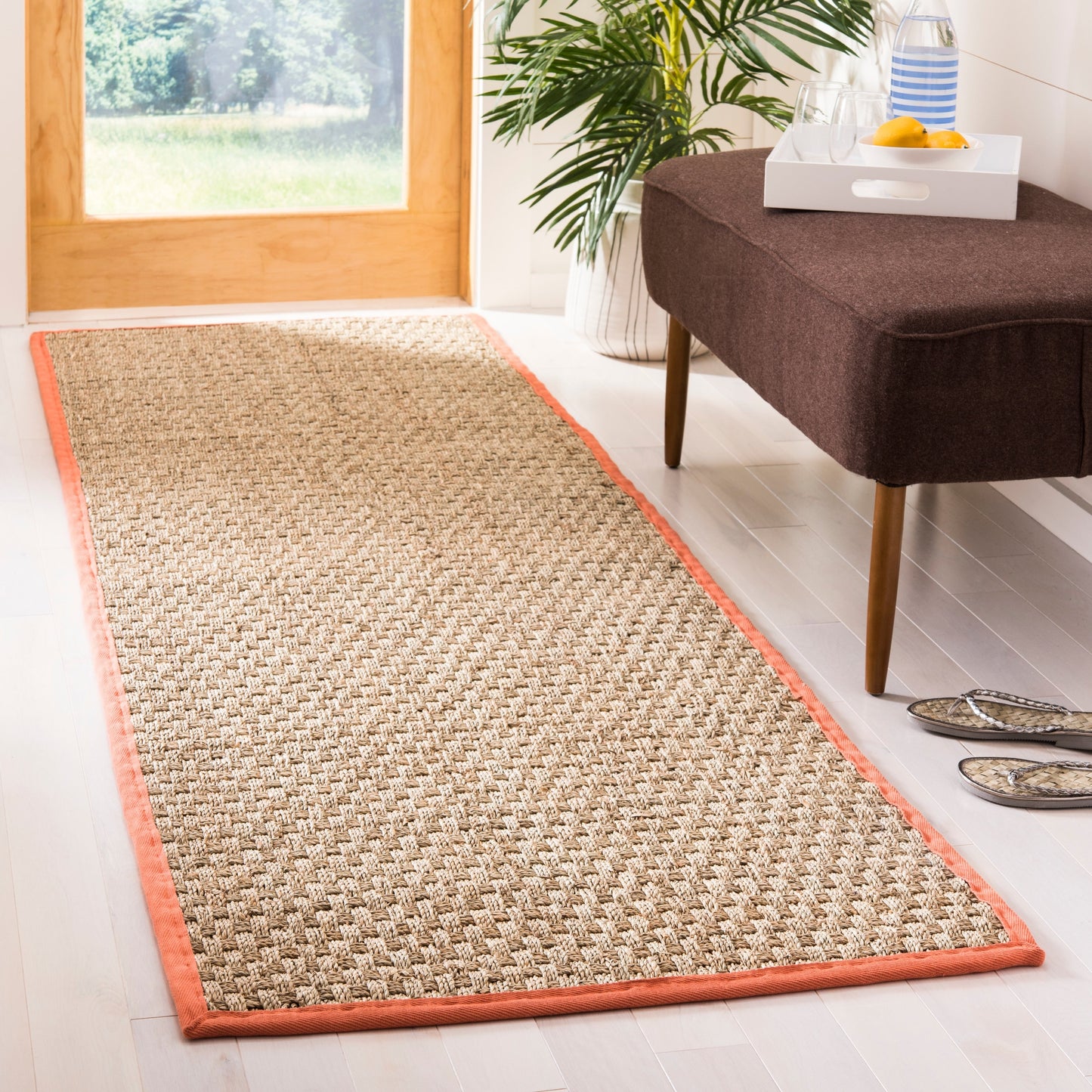 Tapis SAFAVIEH en fibres naturelles Zymryd à motif vannerie en jonc de mer