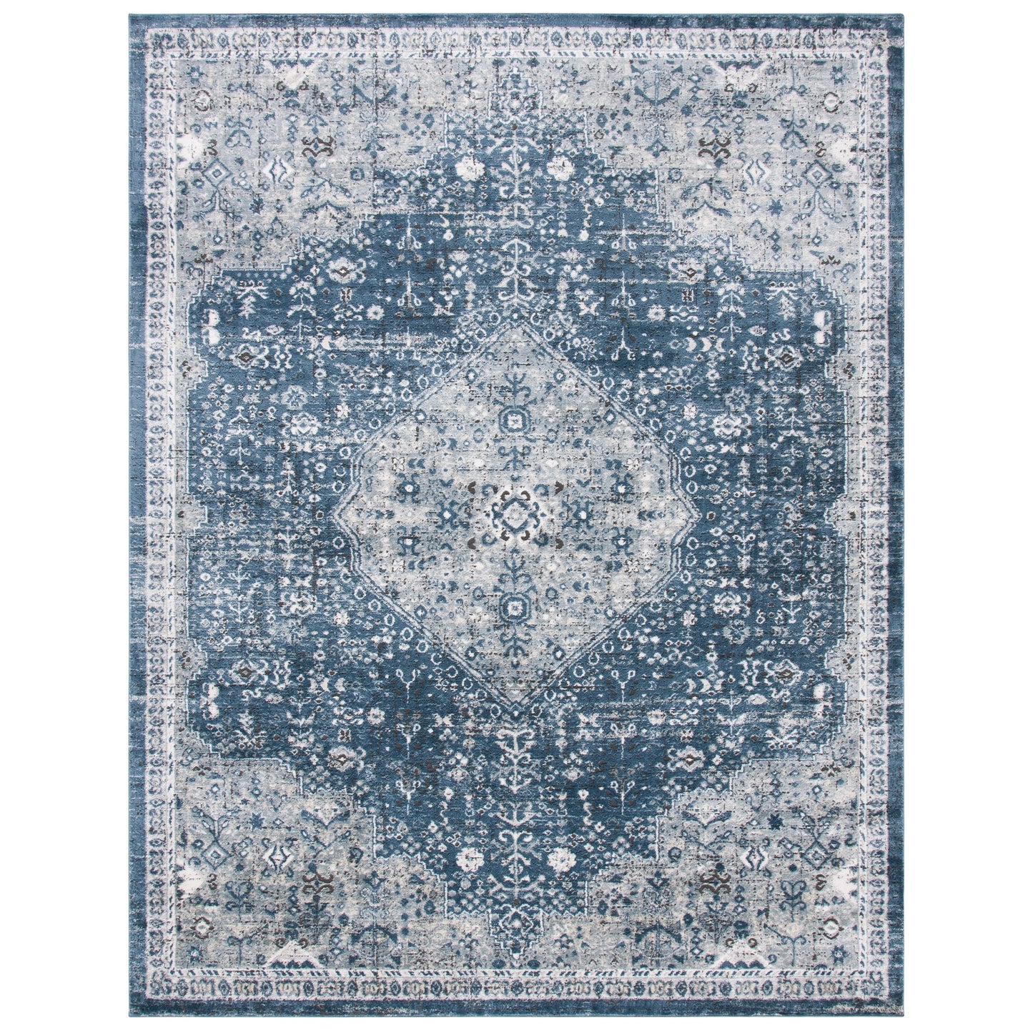 Tapis oriental traditionnel SAFAVIEH Oregon Hildegarde bleu marine/ivoire