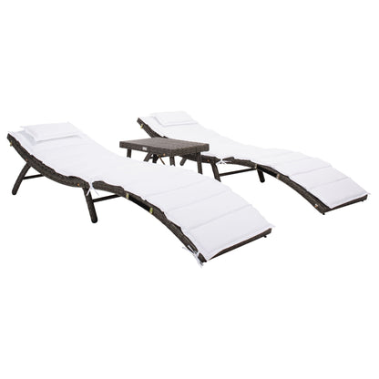 Ensemble de chaises longues d'extérieur Blaguna 3 pièces SAFAVIEH - 83 L x 20 P x 24 H