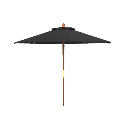 Parasol de marché à poulie en bois SAFAVIEH Outdoor Glauca de 11 pieds
