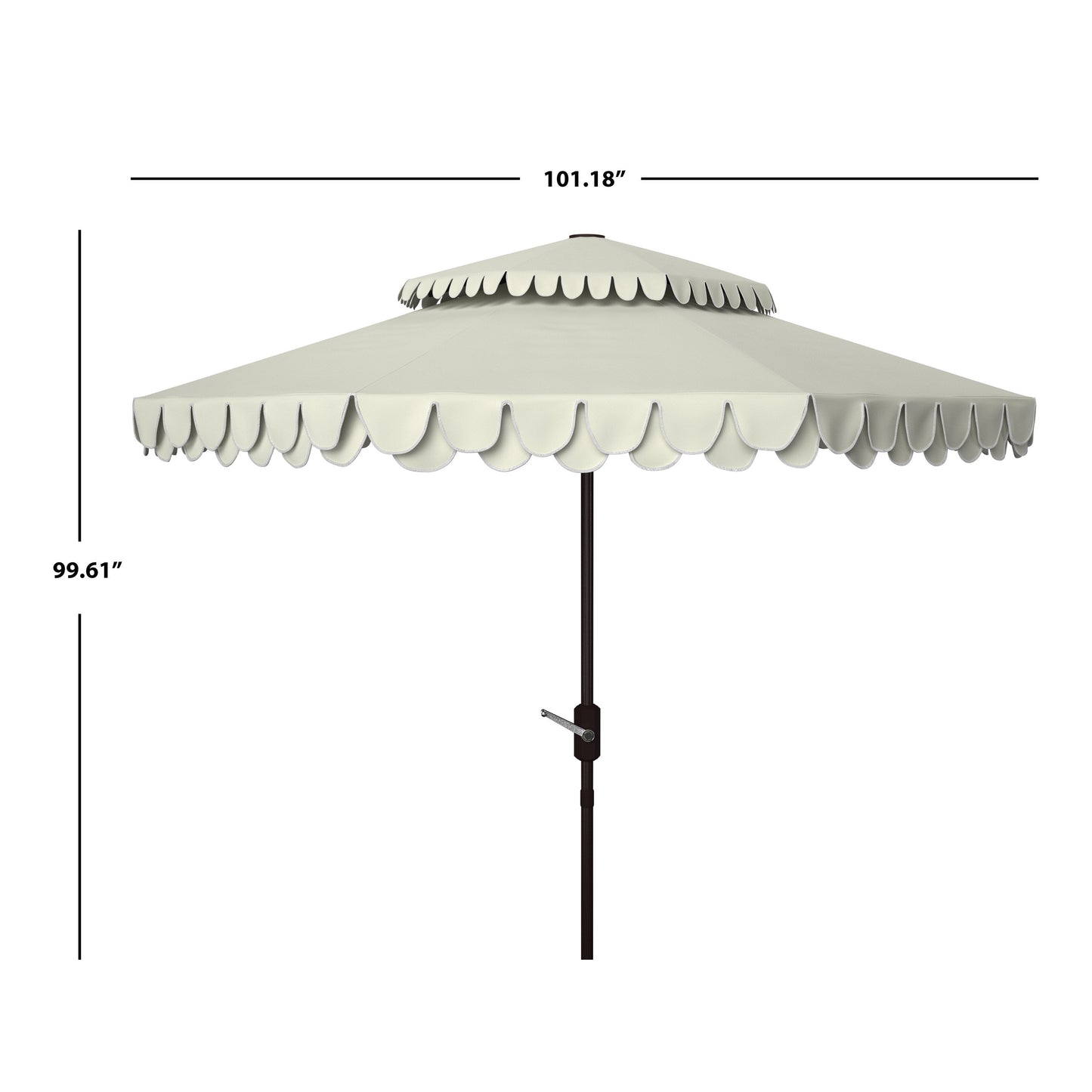 Parasol double toit SAFAVIEH Outdoor Kjerstin Valance 9 pieds