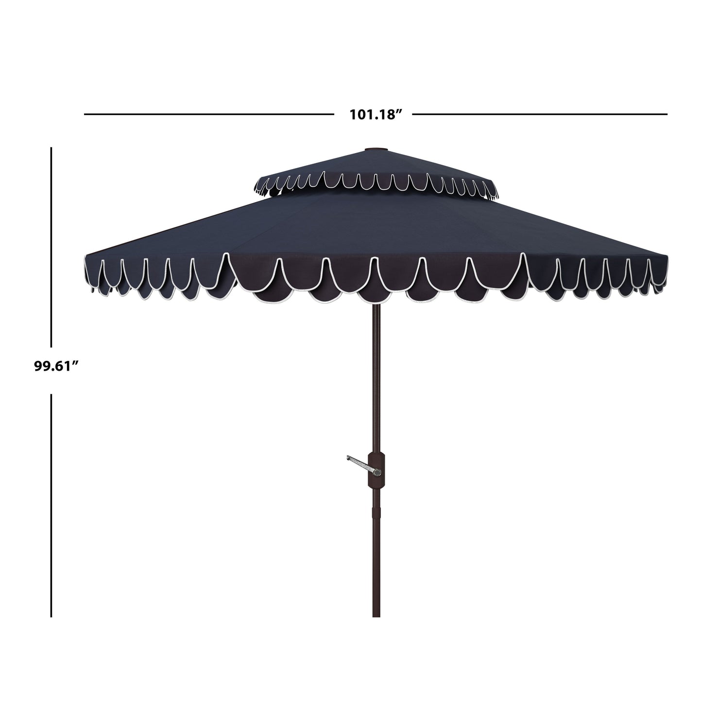 Parasol double toit SAFAVIEH Outdoor Kjerstin Valance 9 pieds