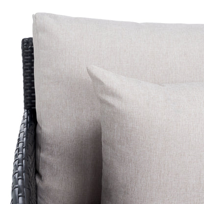 Lit de repos d'extérieur SAFAVIEH Taniyah en osier avec oreiller et coussins - 53 L x 28 P x 62 H