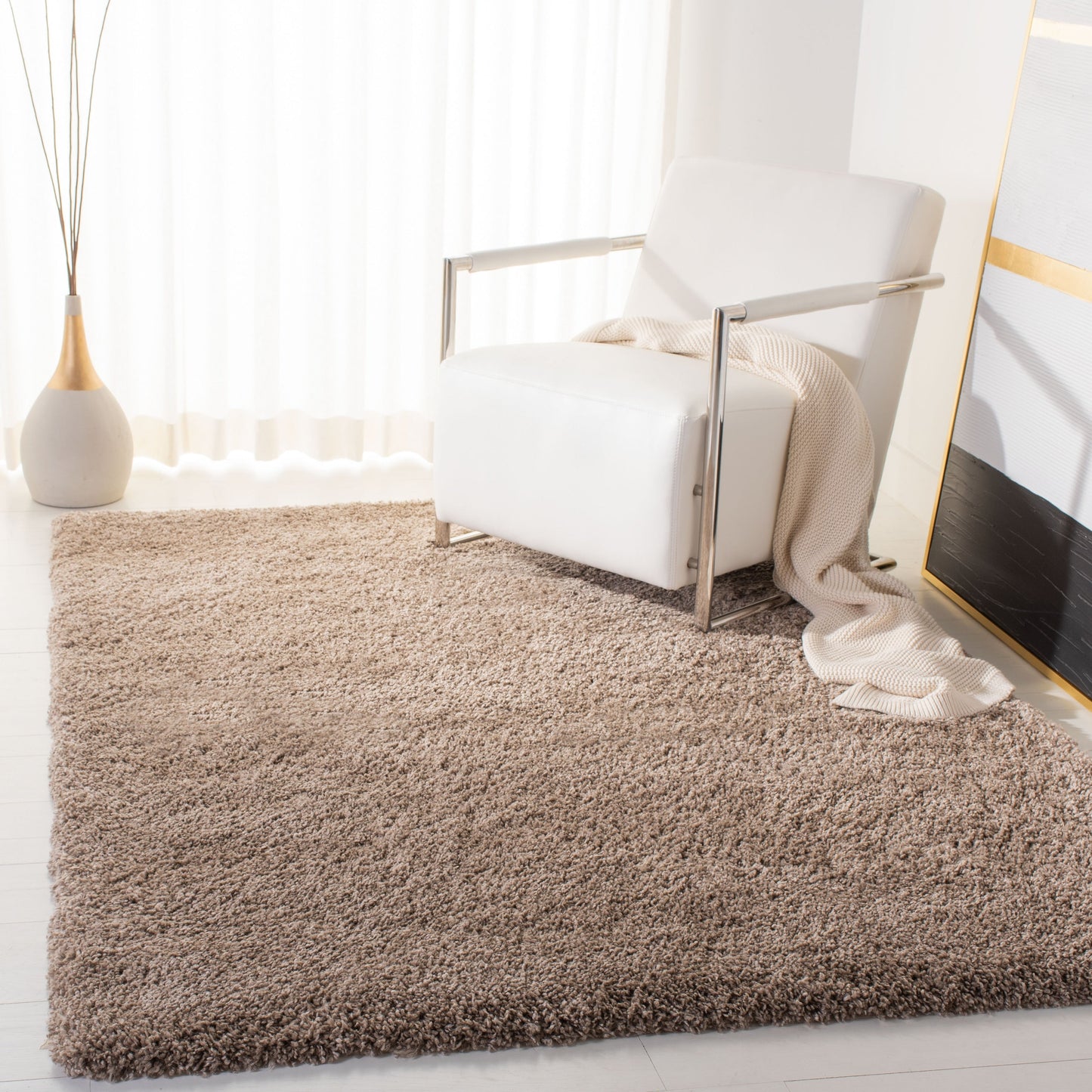 SAFAVIEH Tapis Royal Shag Sannie de 2 pouces d'épaisseur