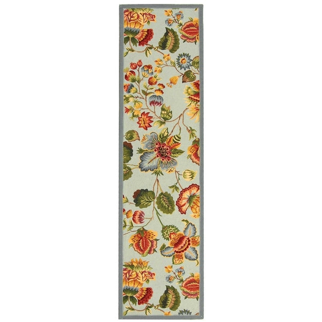 SAFAVIEH, Tapis en laine fait main Chelsea Jurendine style campagne française à motifs floraux