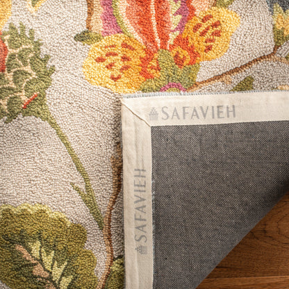 SAFAVIEH, Tapis en laine fait main Chelsea Jurendine style campagne française à motifs floraux