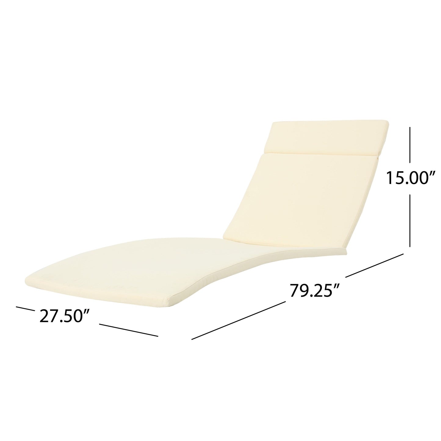Ensemble de coussins d'extérieur Salem pour chaise longue - Coussins uniquement (lot de 2) par Christopher Knight Home - 79,25 L x 27,50 l x 1,50 H