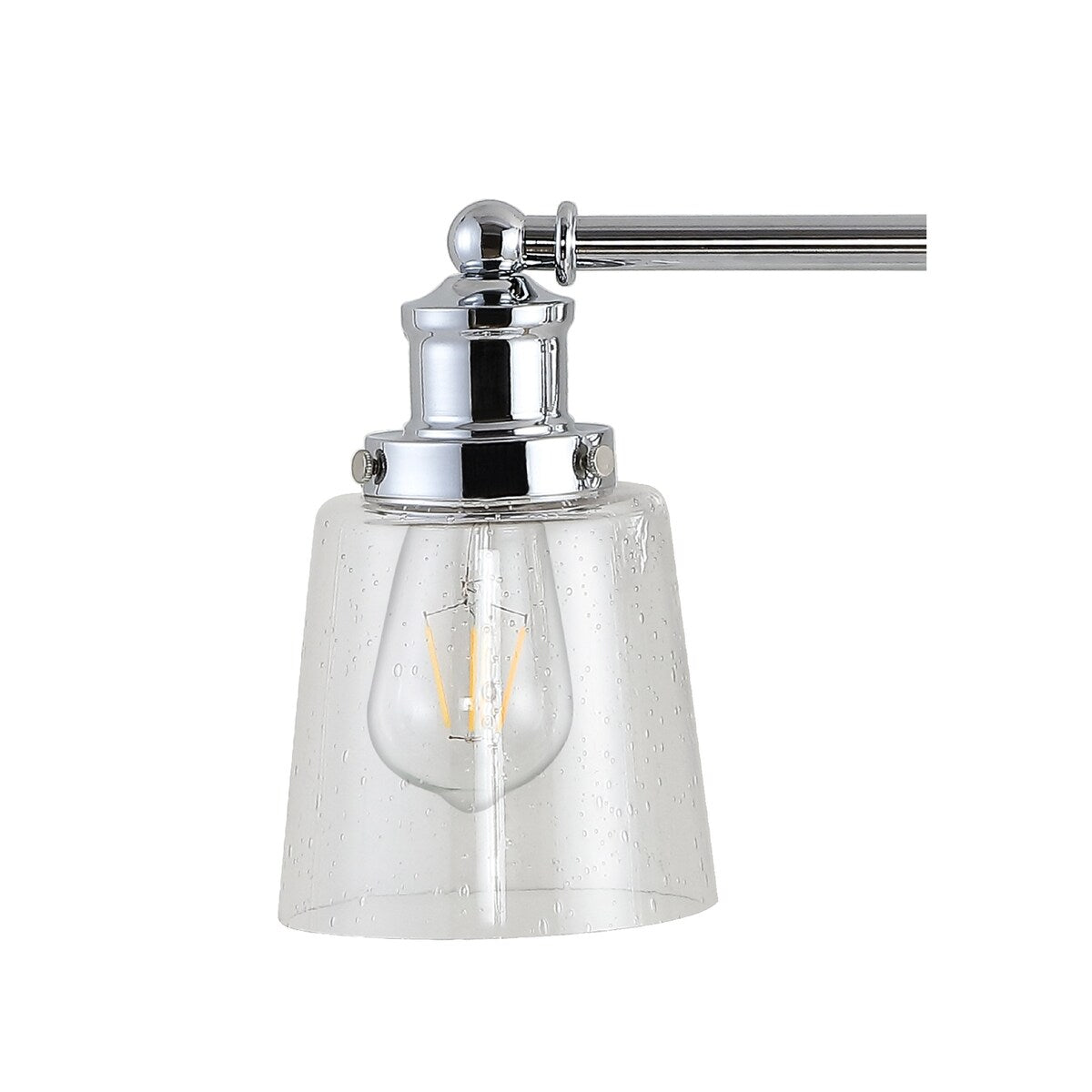 Sandrine 3-Light Iron/Seeded Glass Classic Cottage LED Vanity Light, by JONATHAN Y