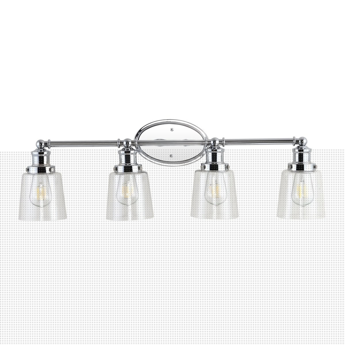 Sandrine 3-Light Iron/Seeded Glass Classic Cottage LED Vanity Light, by JONATHAN Y