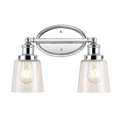Sandrine 3-Light Iron/Seeded Glass Classic Cottage LED Vanity Light, by JONATHAN Y
