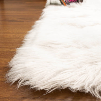 Silver Orchid Parrott Faux Fur Sheepskin Area Rug