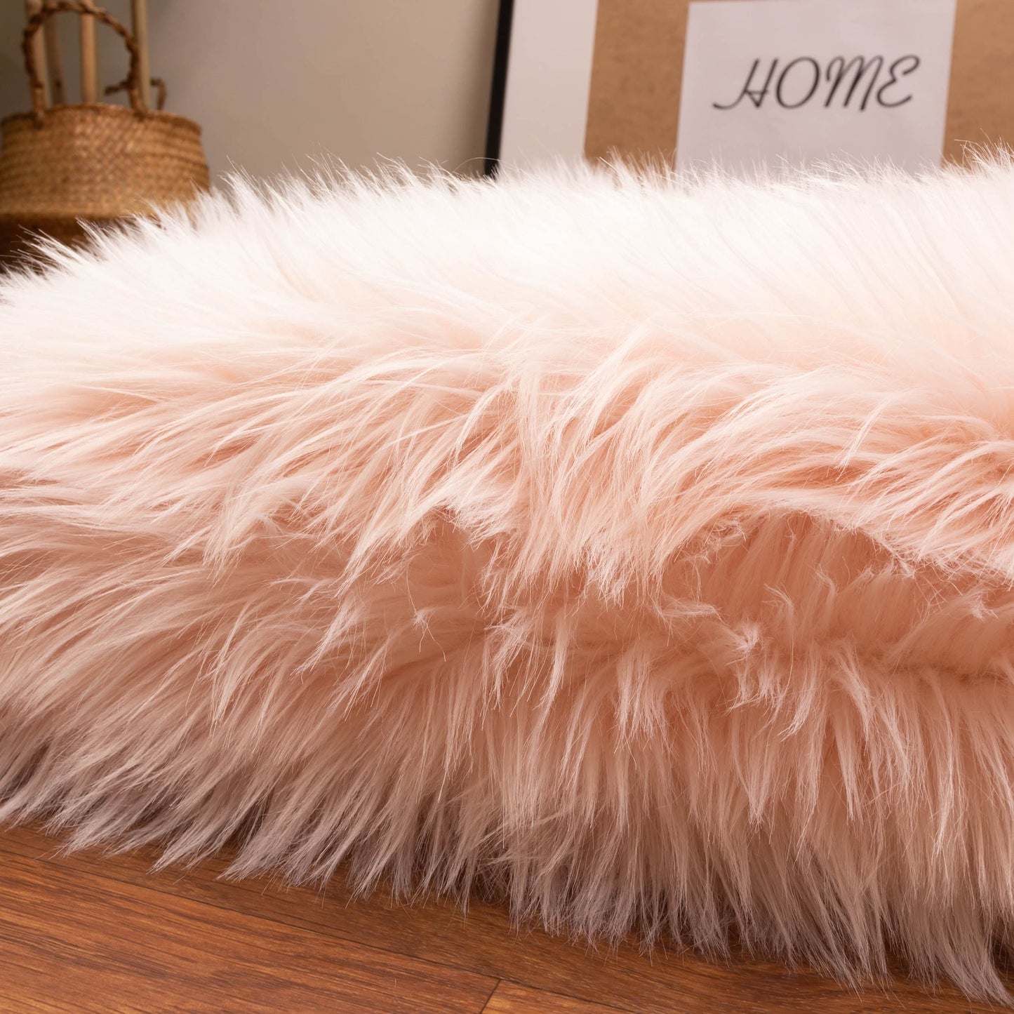 Silver Orchid Parrott Faux Fur Sheepskin Area Rug