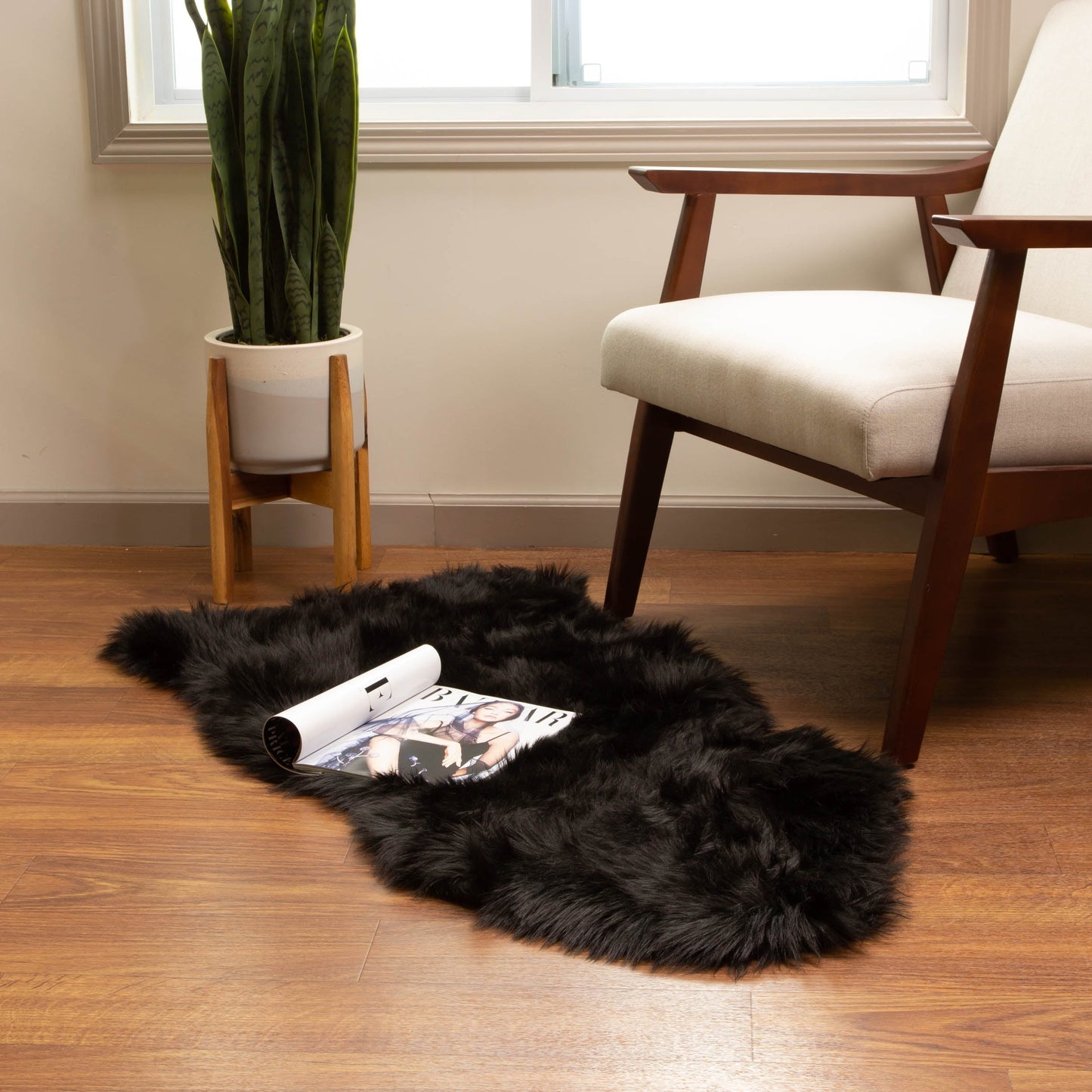 Silver Orchid Parrott Faux Fur Sheepskin Area Rug
