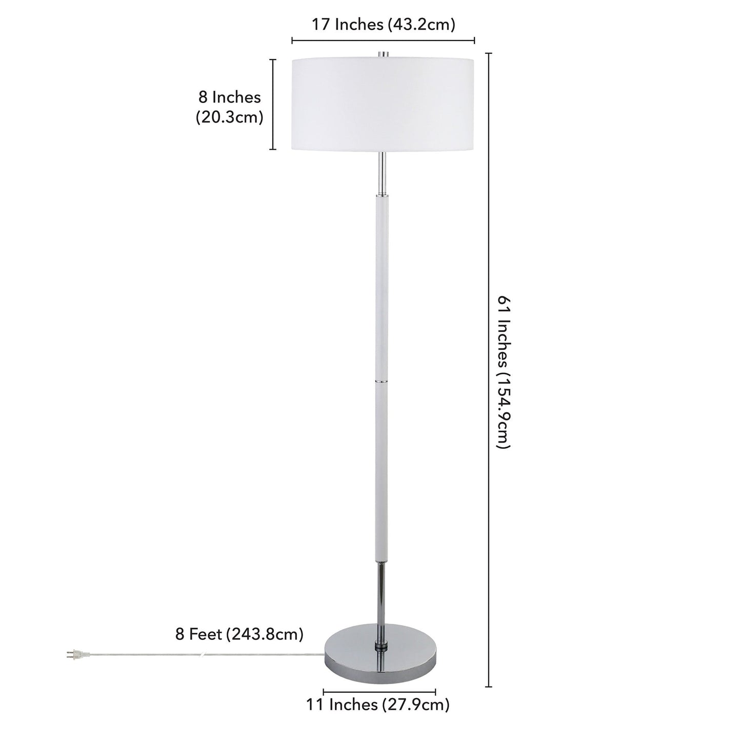 Simone 2-Light Floor Lamp with Fabric Shade