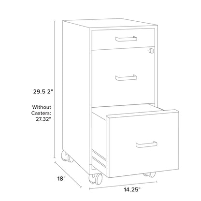 Classeur métallique Space Solutions 18 pouces à 3 tiroirs