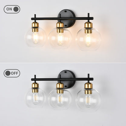 Starsky 4-Lights Modern Dimmable Bathroom Vanity Light with Globe Glass Shade