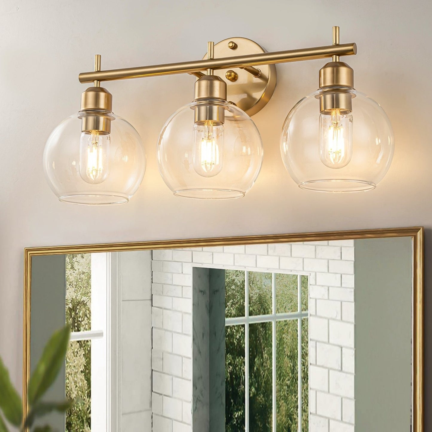 Starsky 4-Lights Modern Dimmable Bathroom Vanity Light with Globe Glass Shade