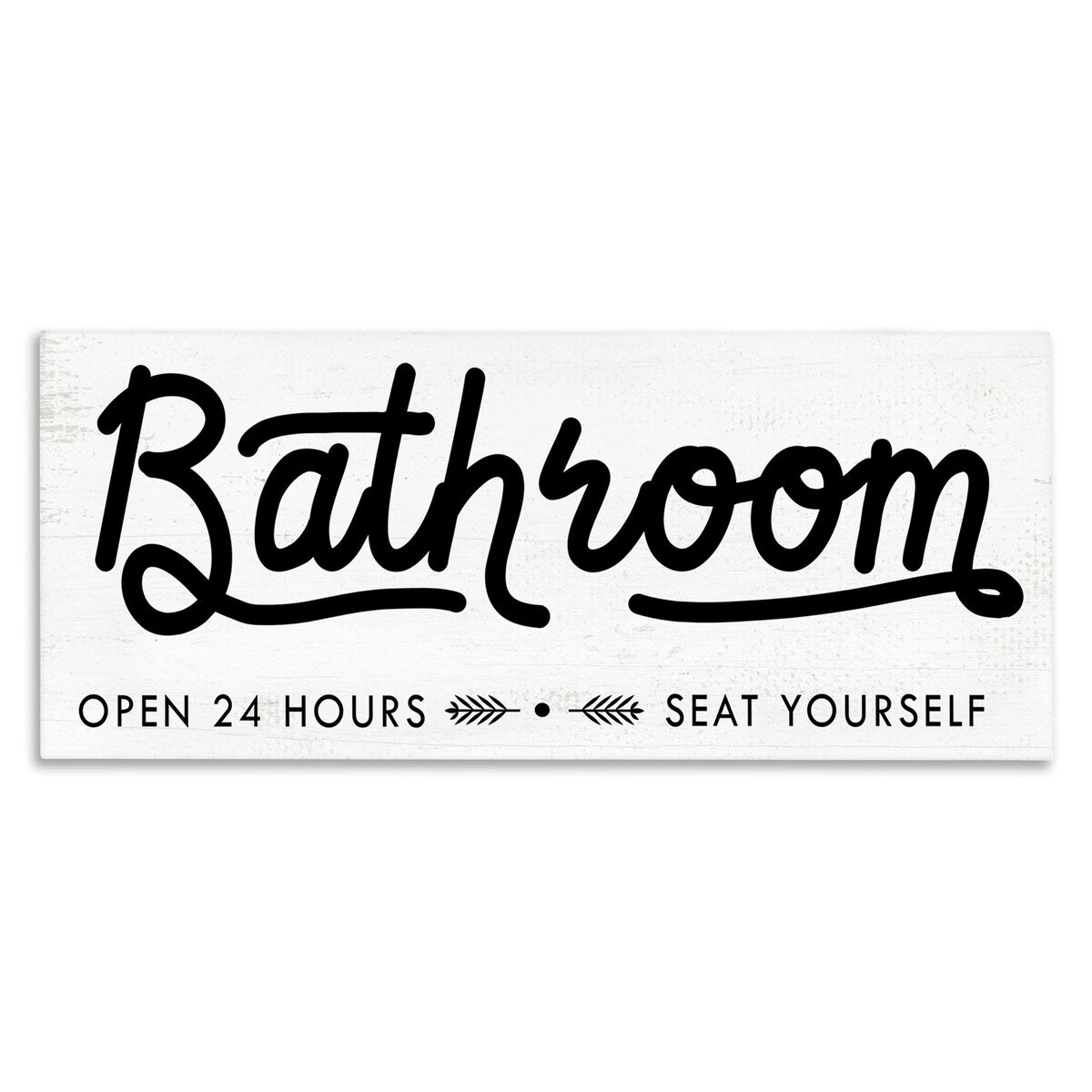 Stupell Seat Yourself Bathroom Sign Minimal Black White Canvas Wall Art