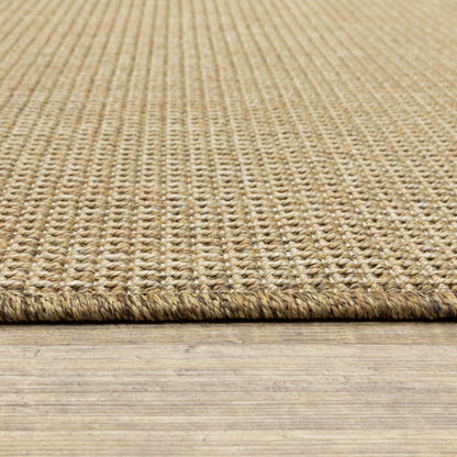 Style Haven Veranda Light Brown Solid Textured Indoor-Outdoor Area Rug