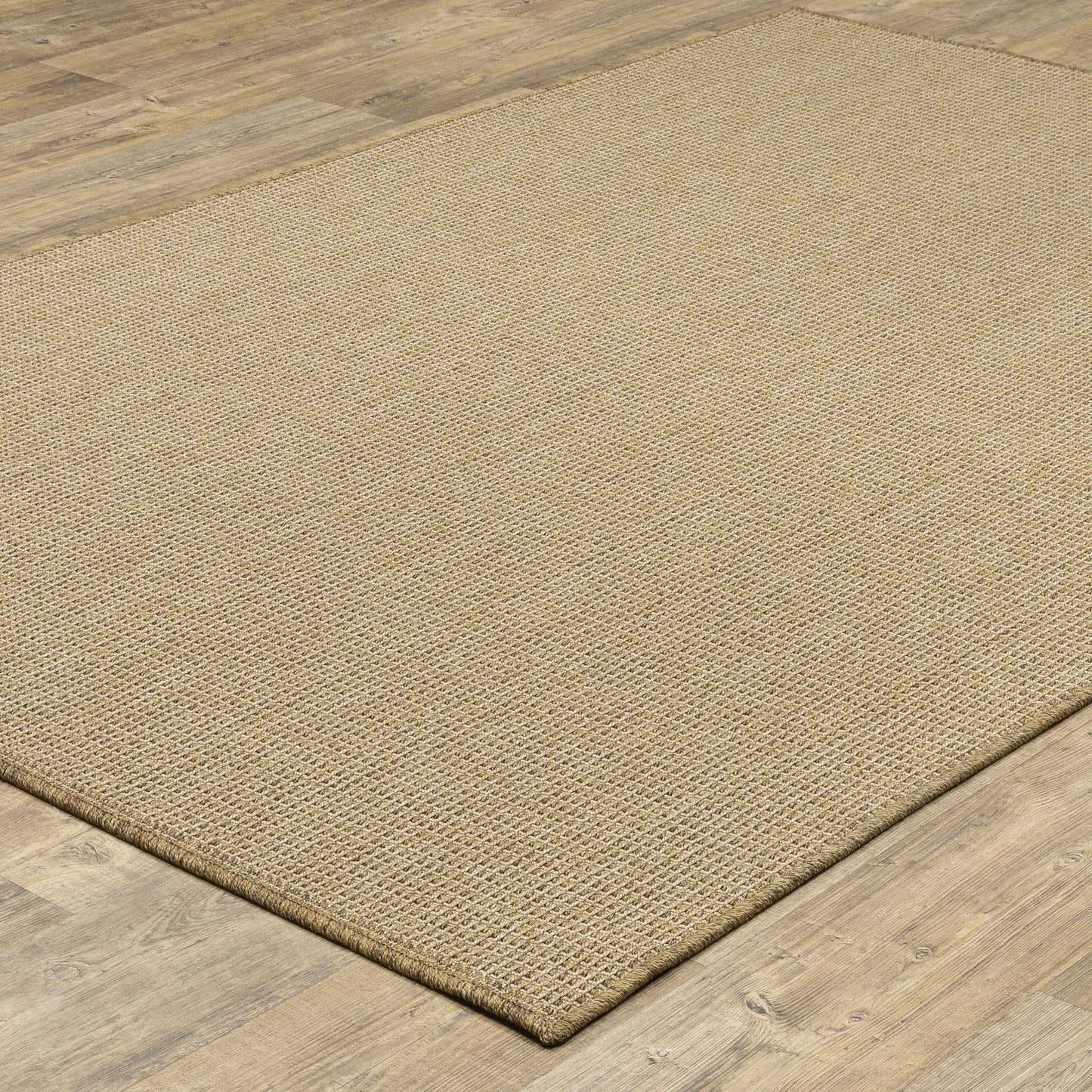 Style Haven Veranda Light Brown Solid Textured Indoor-Outdoor Area Rug