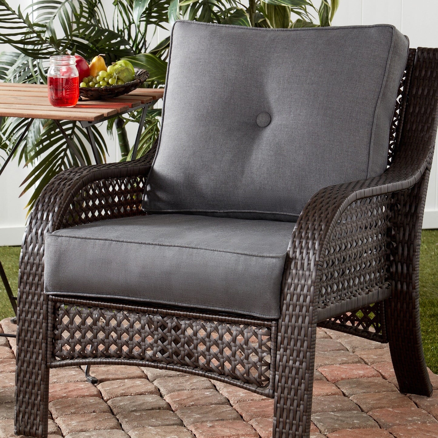 Ensemble de coussins d'extérieur à siège profond Sunbrella de qualité supérieure, 2 pièces