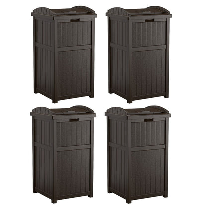 Suncast 30 Gallon Hideaway Trash Waste Bins for Outdoor, Cyberspace