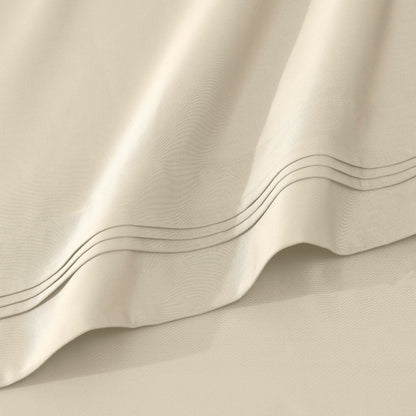 Parure de draps en coton égyptien de qualité supérieure 1000 fils au pouce carré, à poches profondes et à motif uni