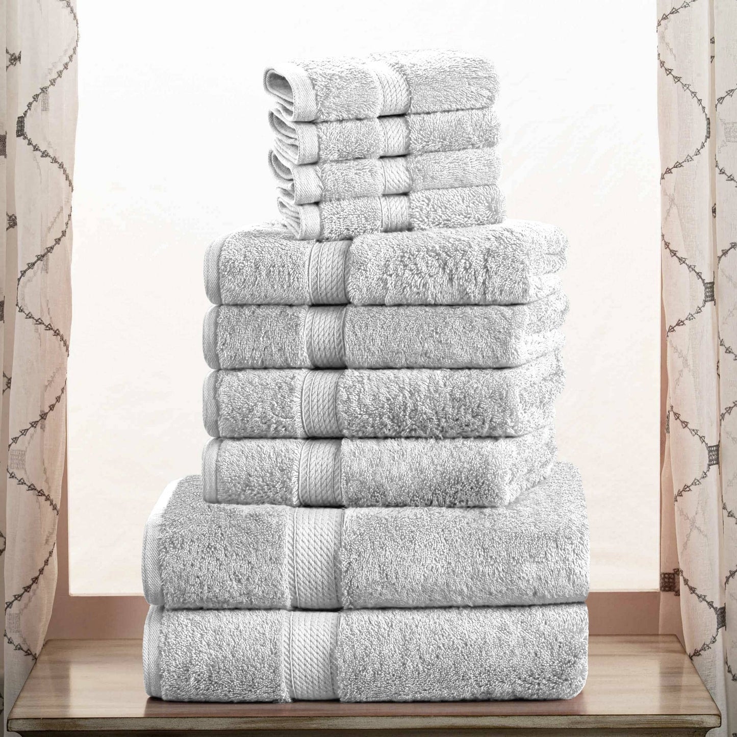 Superior Egyptian Cotton Pile Heavyweight 10-Piece Towel Set