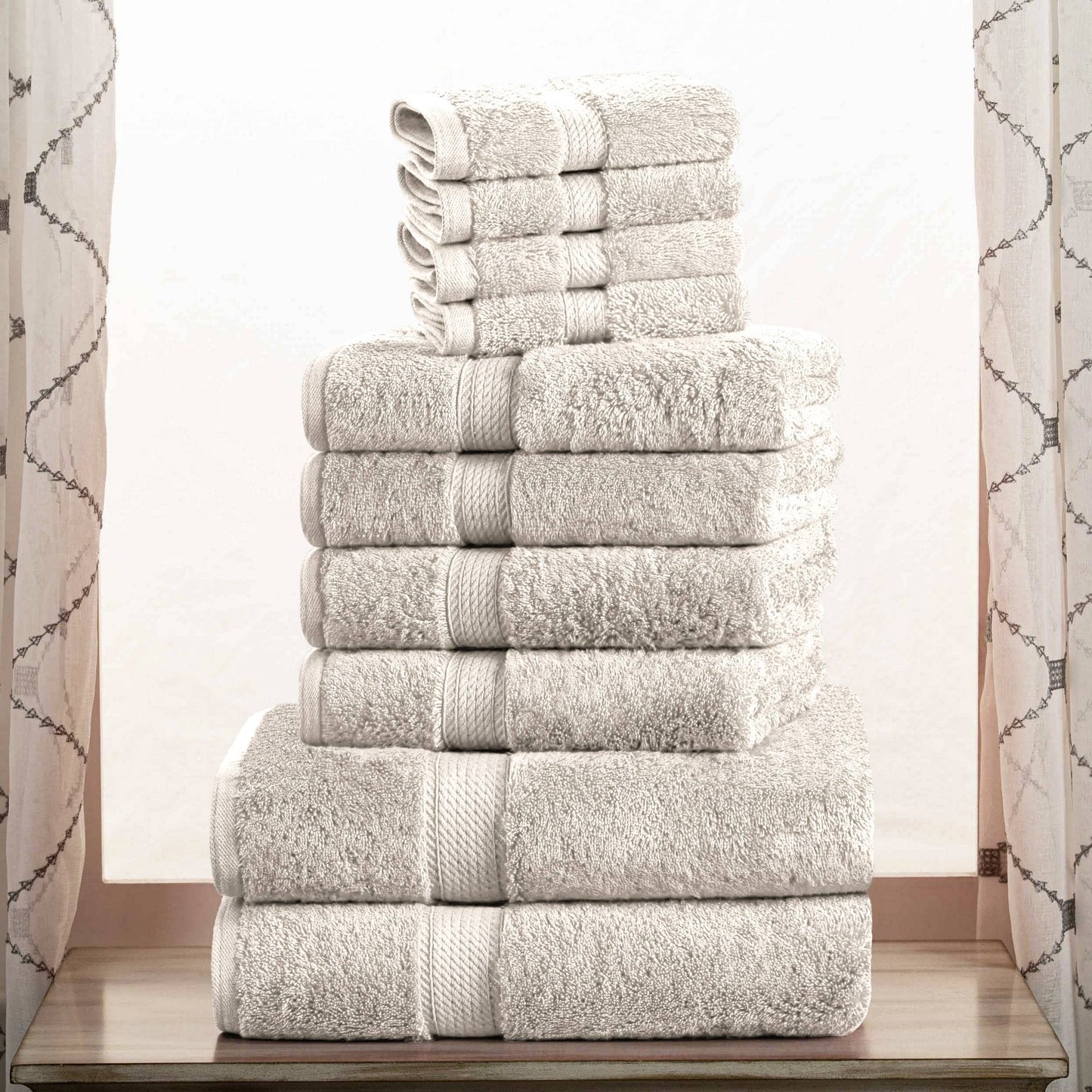 Superior Egyptian Cotton Pile Heavyweight 10-Piece Towel Set
