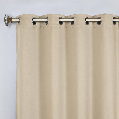 Superior Modern Solid Washable Room Darkening Blackout Curtains, Set of 2 Panels