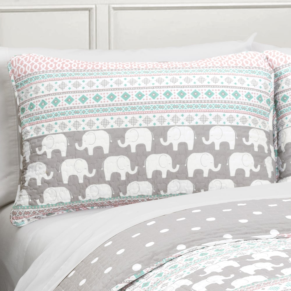 Taylor & Olive Ever-Tru Elephant Stripe 5-piece Quilt Set
