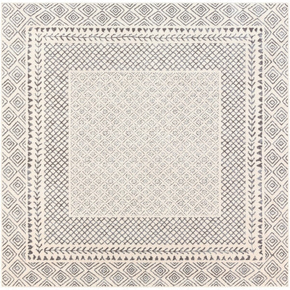 Tapis Livabliss Tiffany gris à bordure bohème