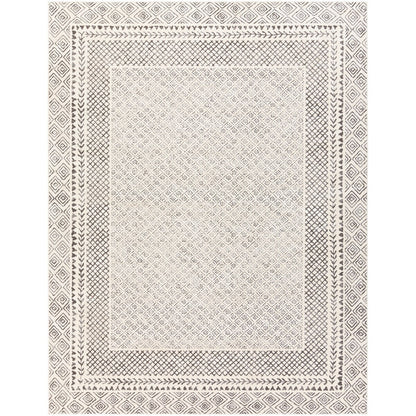 Tapis Livabliss Tiffany gris à bordure bohème
